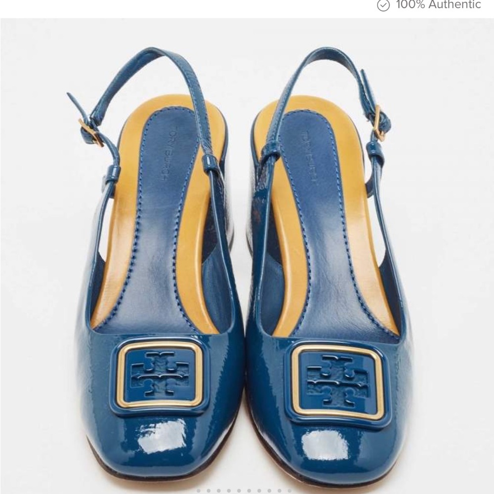 Never worn Tory Burch Georgia Bombe Logo Slingbacks